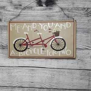 🍭 Wood Decor " Me and You and a bicycle for Two